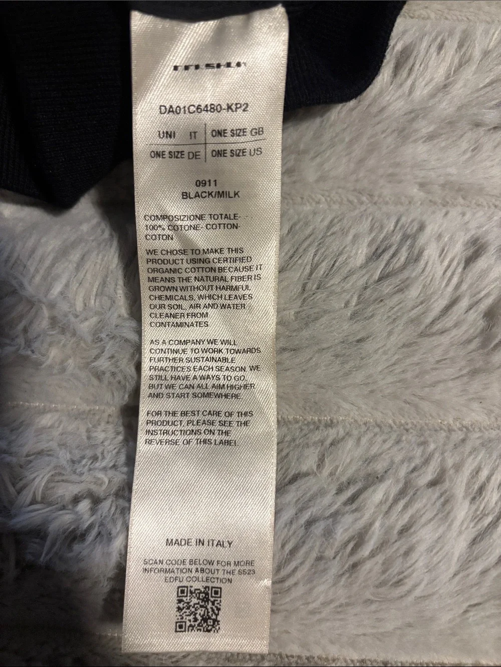 Rick Owens Cunty Black & White Knit Headband